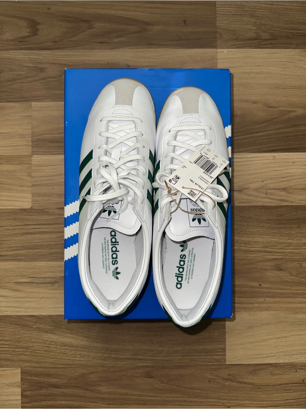 adidas Men’s ITALIA 70 White & Green Leather Sneakers